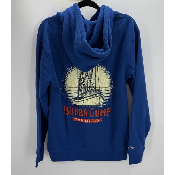 Mitchell & Ness Bubba Gump Collab Hoodie Sweatshirt Blue Size Small New - Picture 6 of 9